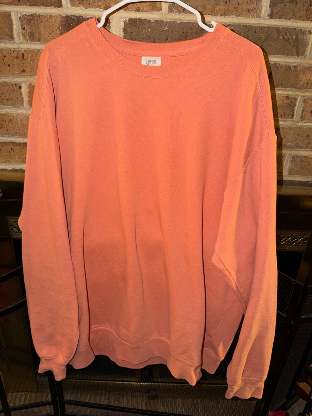 Comfort Colors Men's Coral-Orange Crewneck Sweatshirt